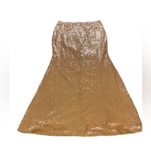 Pretty Guide sequined Maxi Skirt. Size XL. Rose gold colored sequins